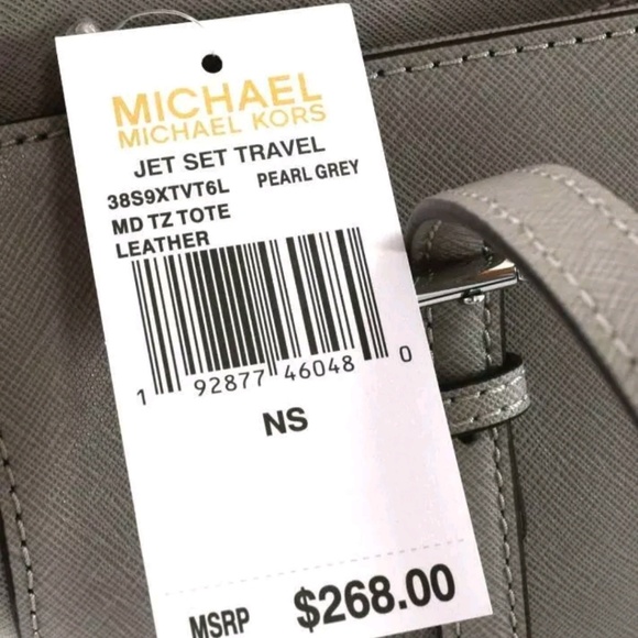 AUTHENTIC NWT MICHAEL KORS $268 LEATHER JET SET TR - Picture 2 of 3